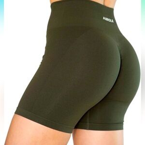 Aurola Cypress green scrunch butt shorts